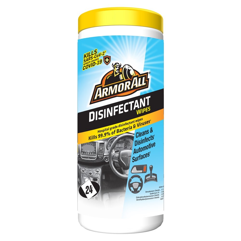 Armor All Disinfectant Wipes, 24 Pack - Kills 99.9% of Bacteria and Viruses