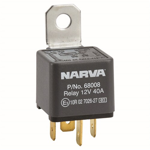 Narva 12V 50A Normally Open 4 Pin Relay with Resistor - 68008BL