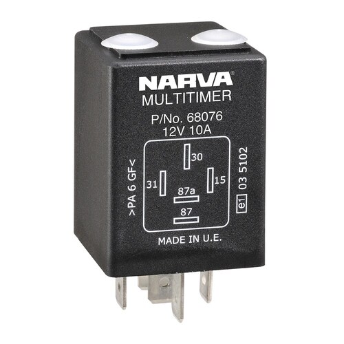 Narva 12V 10A 5 Pin Adjustable Timer Relay - 68076BL
