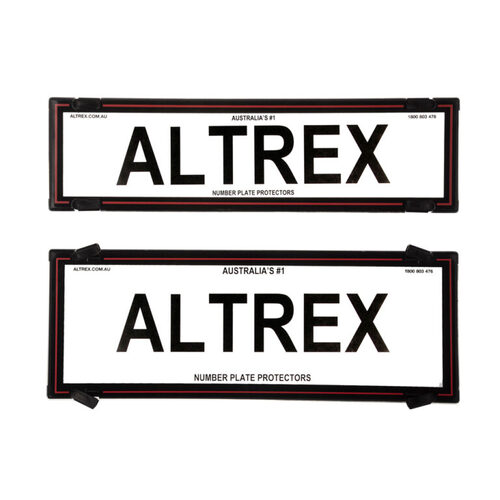 Altrex Number Plate Protectors Slimline/std Com Black No Line Red Border 6QSNLR