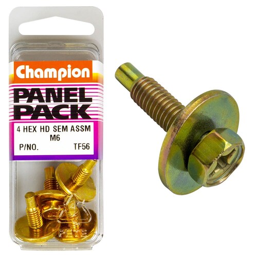 Champion Fasteners Hex Set Screws With Flat Washers - Pack Of 4 4PK TF56